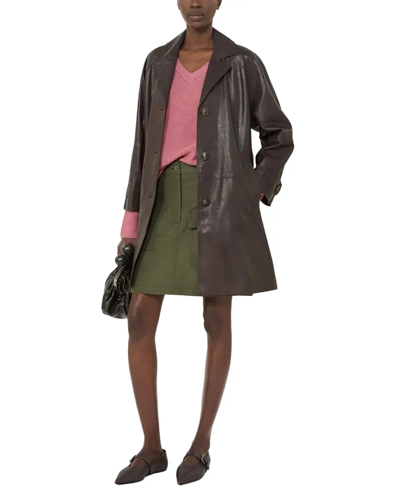 Weekend Max Mara V-Neck Cotton Sweater — Pink Pink