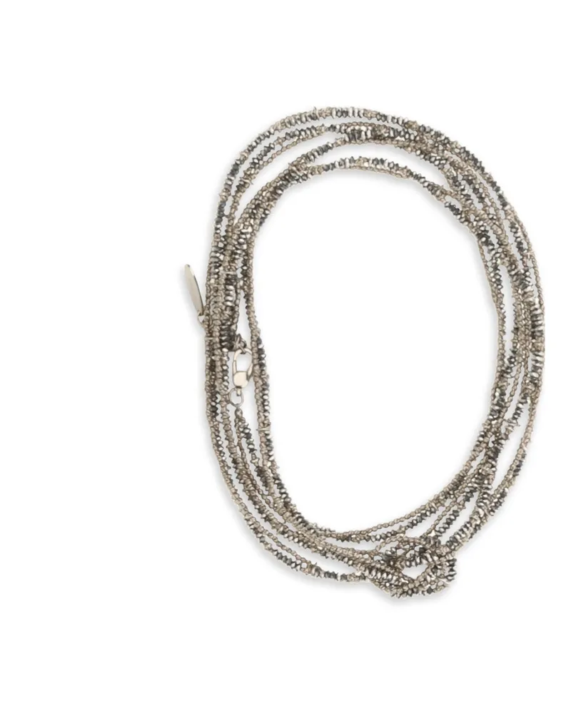 Brunello Cucinelli Hematite and Sterling Silver Wrap Bracelet — Gray Gray