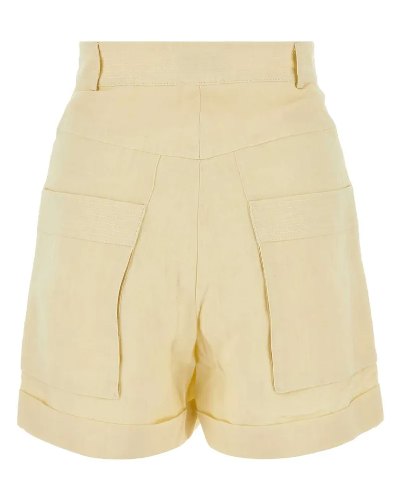 Le Kasha 1918 Women's Ivory Linen Ashraf Shorts Yellow Exterior Ivory