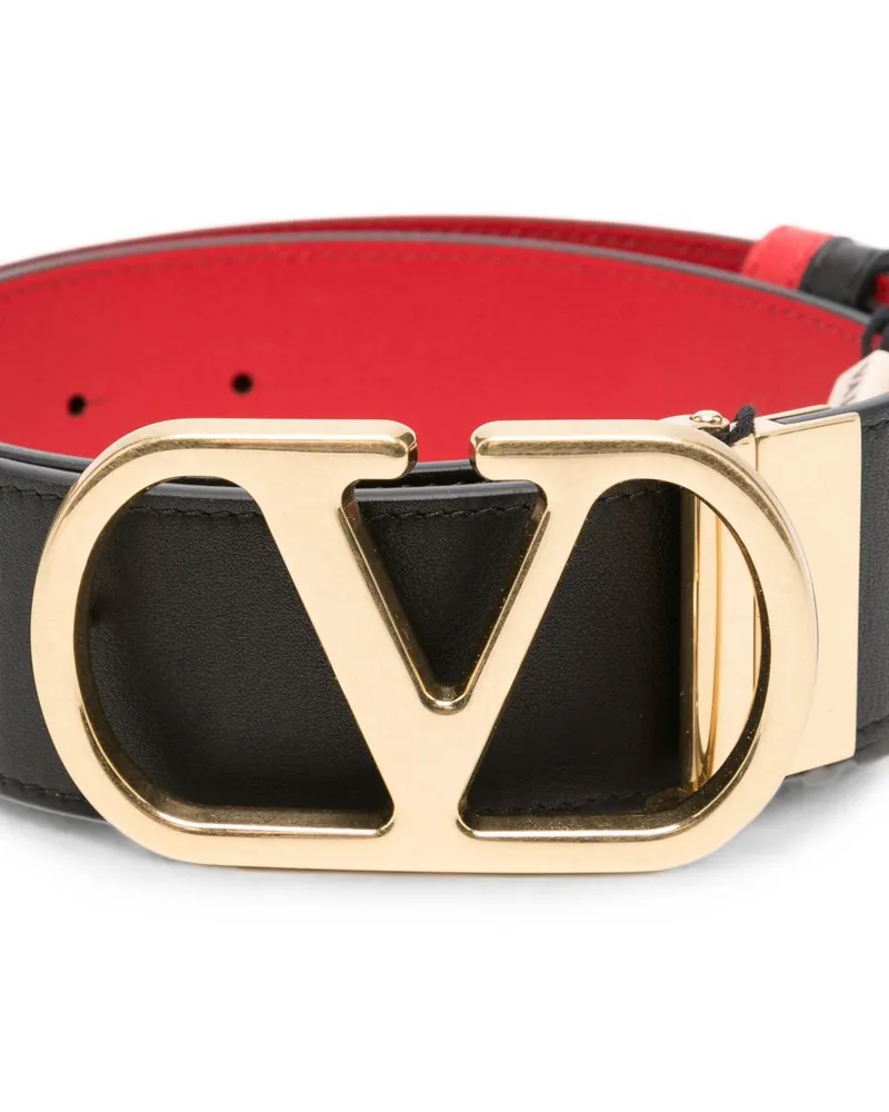 Valentino Garavani VLogo Signature Buckle Belt — Black Black