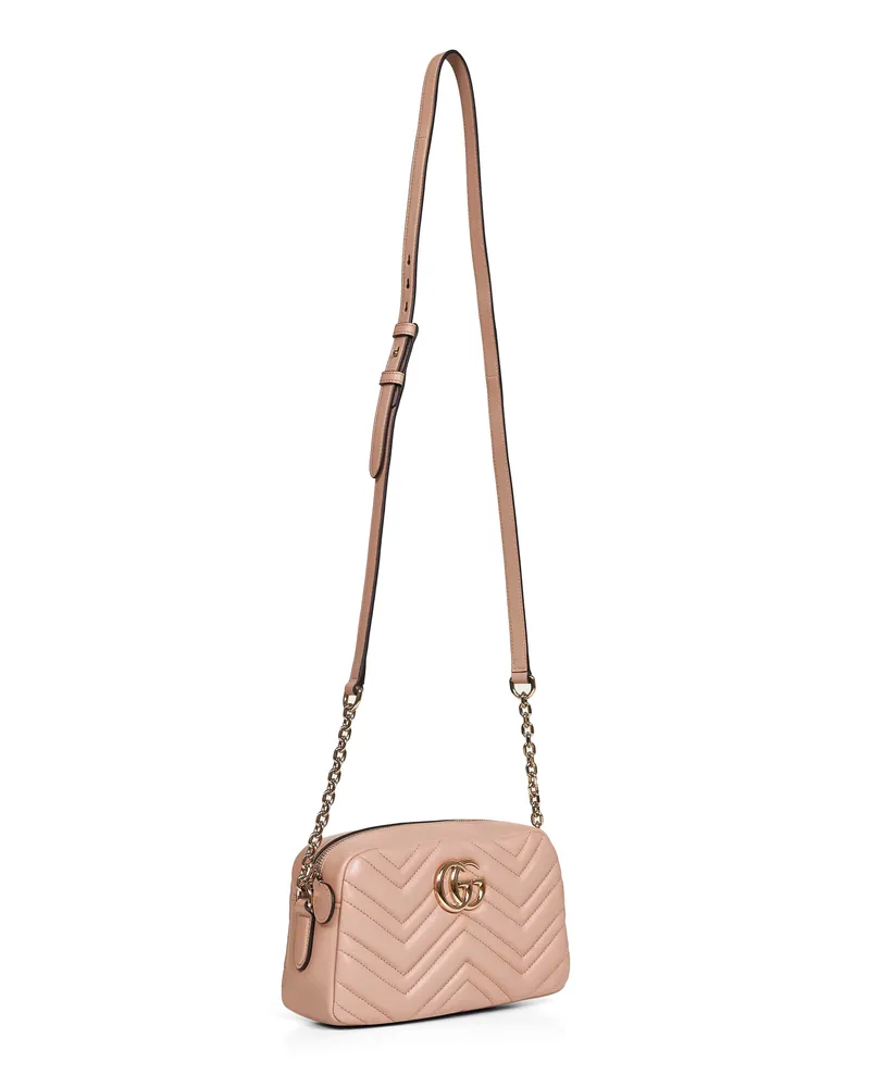 Gucci Women's Small Camera Bag Pinky Beige Pink Lambskin Handbags Hand Pink