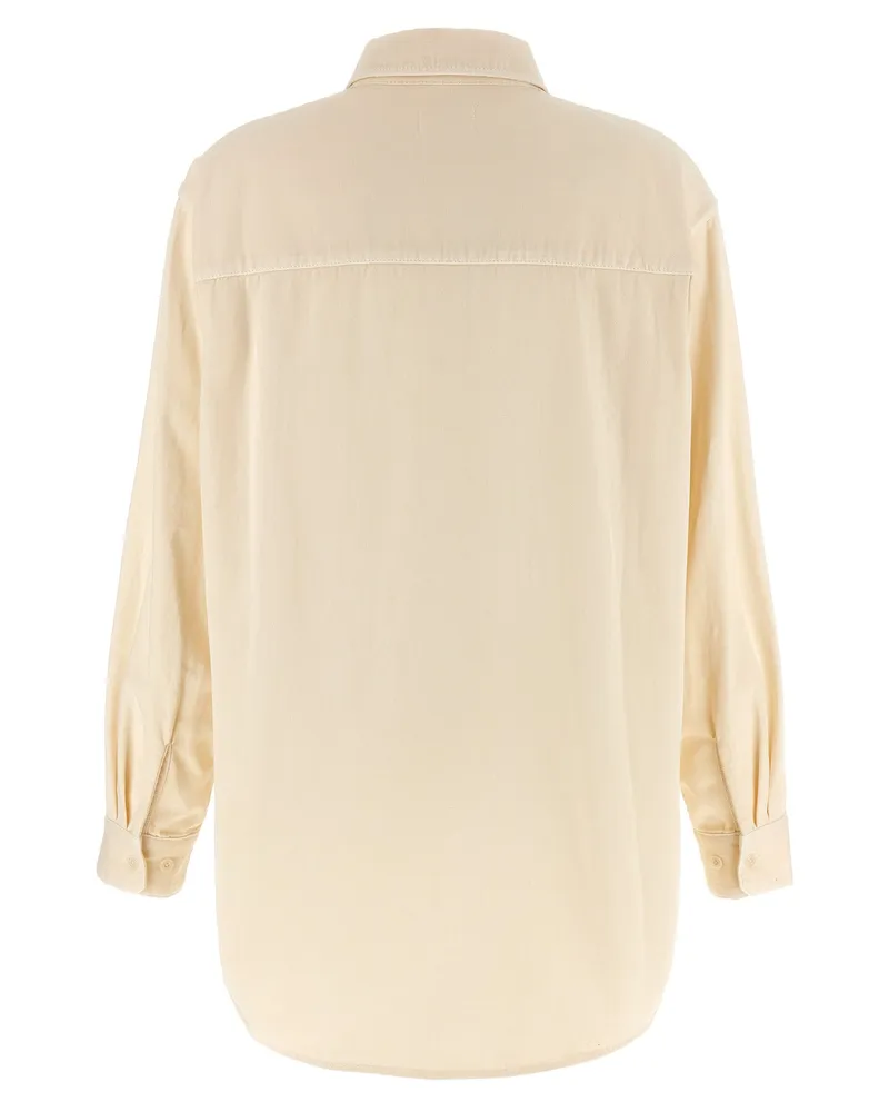 Christophe Lemaire Women's White Cotton Blouse Beige