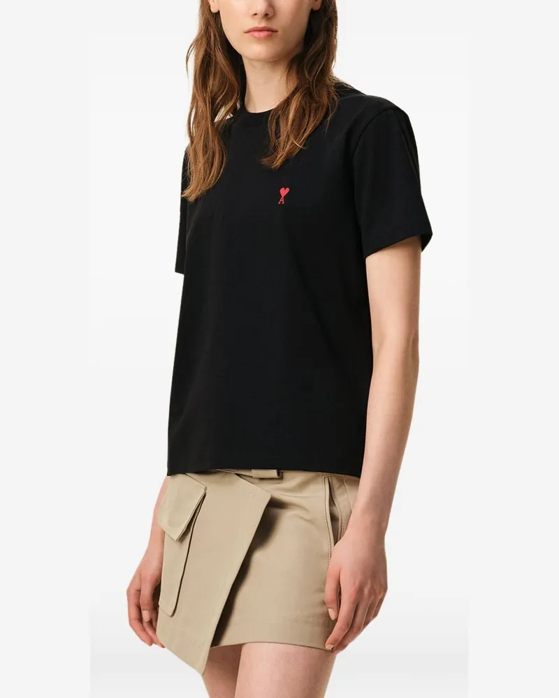AMI Paris Embroidered Logo T-Shirt — Black Black