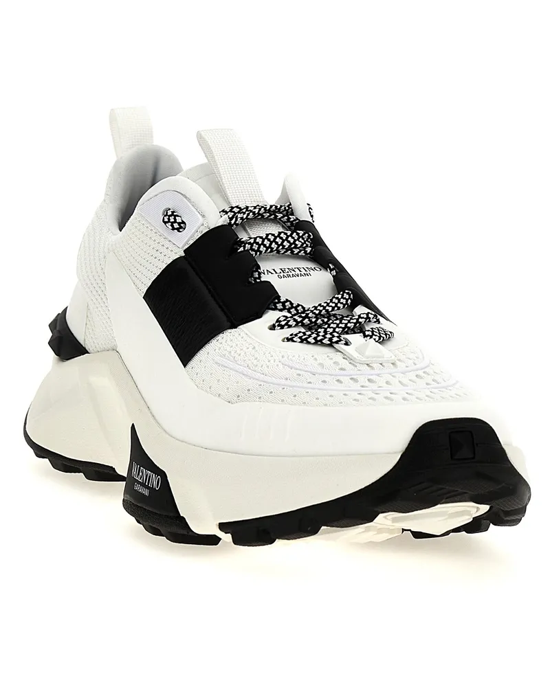 Valentino Garavani Men's Bicolor Calfskin Athletic Sneakers White