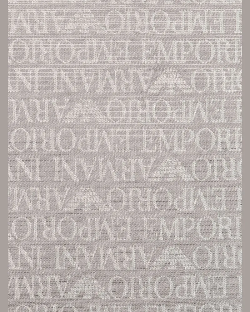 Emporio Armani Allover Logo Print Shawl — Grey Grey