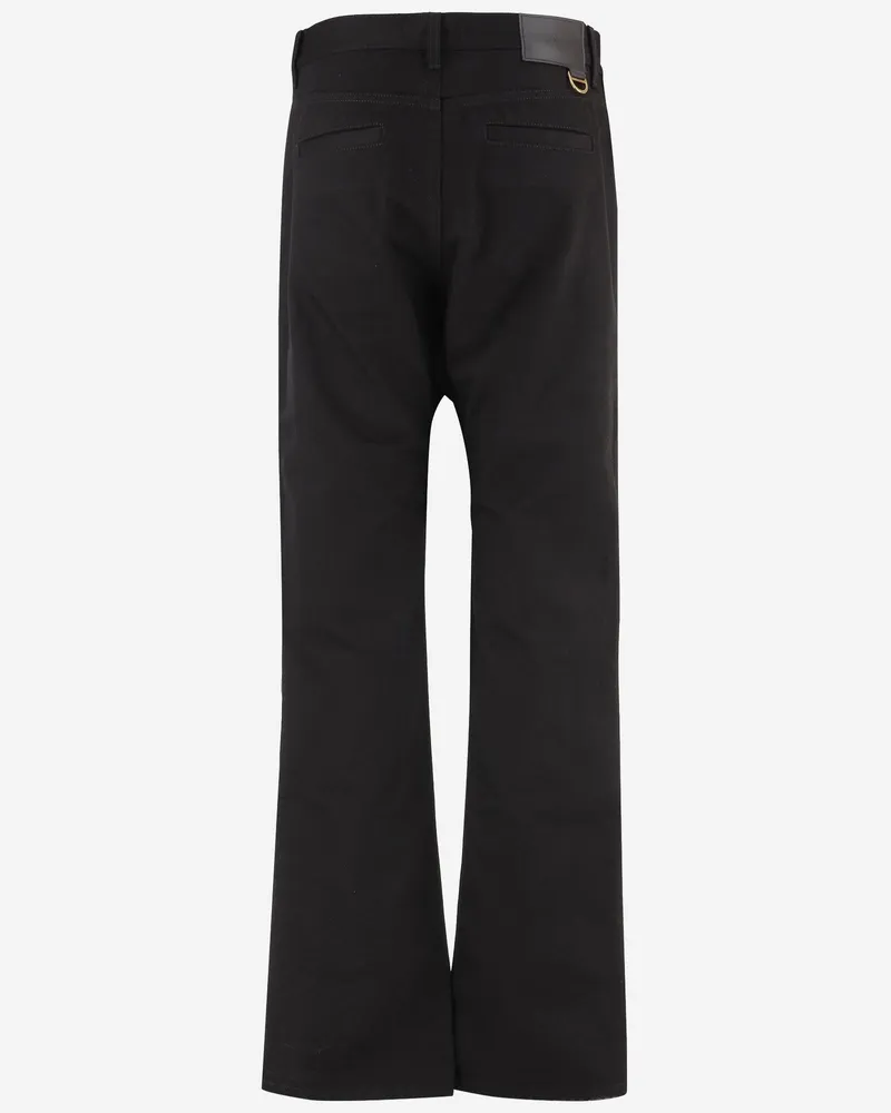Chloé Women's Cotton Trousers With Front Zip Black Black
