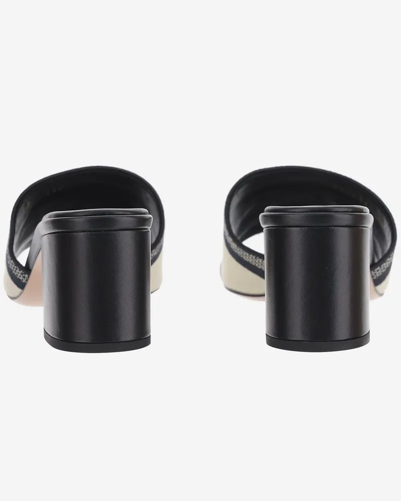 Gucci Fabric Block-Heel Sandals — Black Black