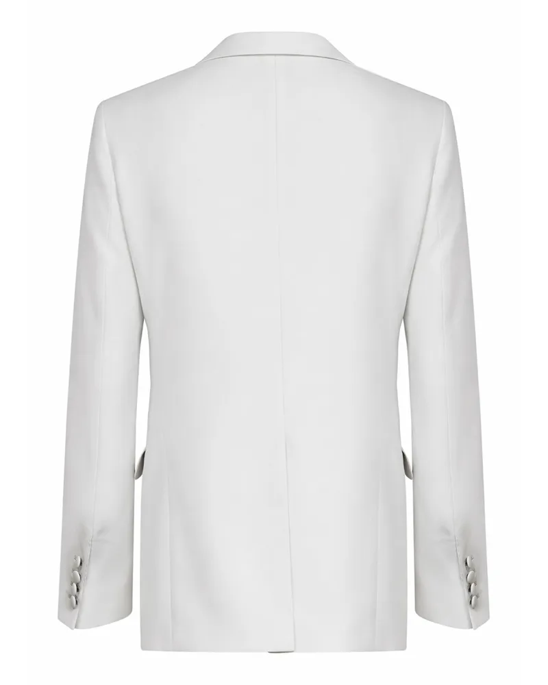 Dolce & Gabbana Men's Blazer Single-Breasted Wool Poplin Beige Virgin Jacket Beige