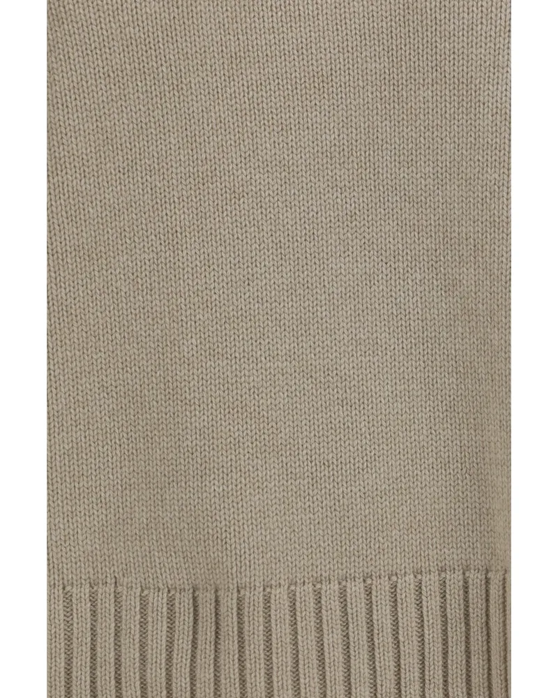 Loro Piana Women Cashmere Crewneck Sweater Parksville Natural Melange (capra Hircus Beige