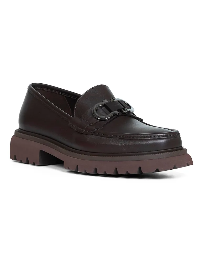 Ferragamo Men's Loafers Cocoon Brown Calf Leather Brown