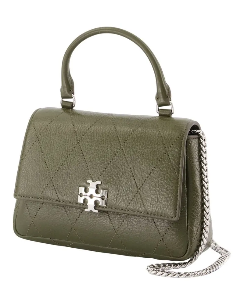 Tory Burch Women's Wallet On Chain Charlie Top Handle -  Leather Khaki Calfskin Bags Wallets-On-Chain Green