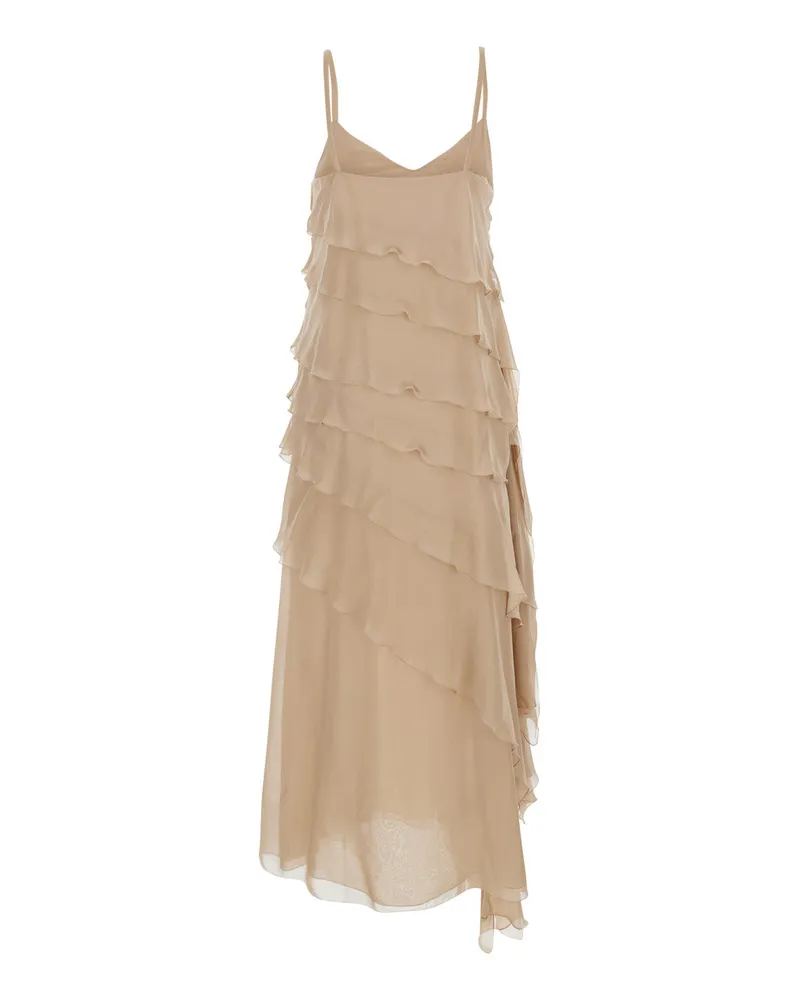 Antonelli Firenze Women's Long Dress Marylin Beige Silk Beige