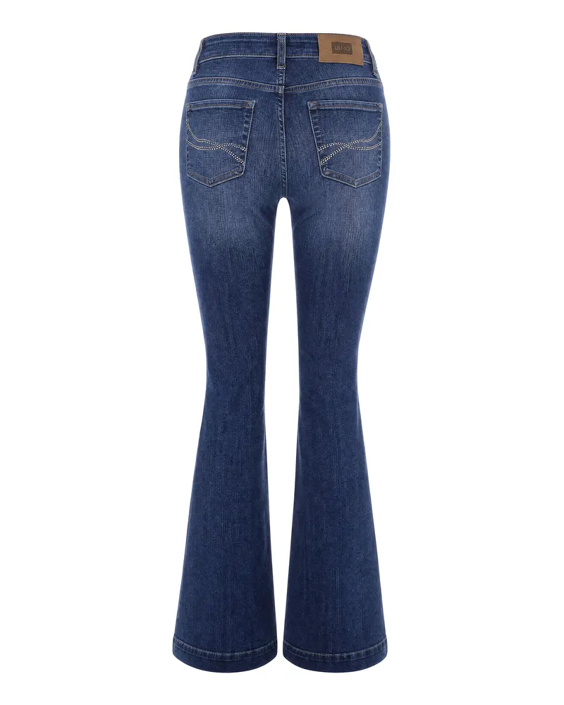 Liu Jo Bootcut Cotton Denim Jeans — Blue Blue