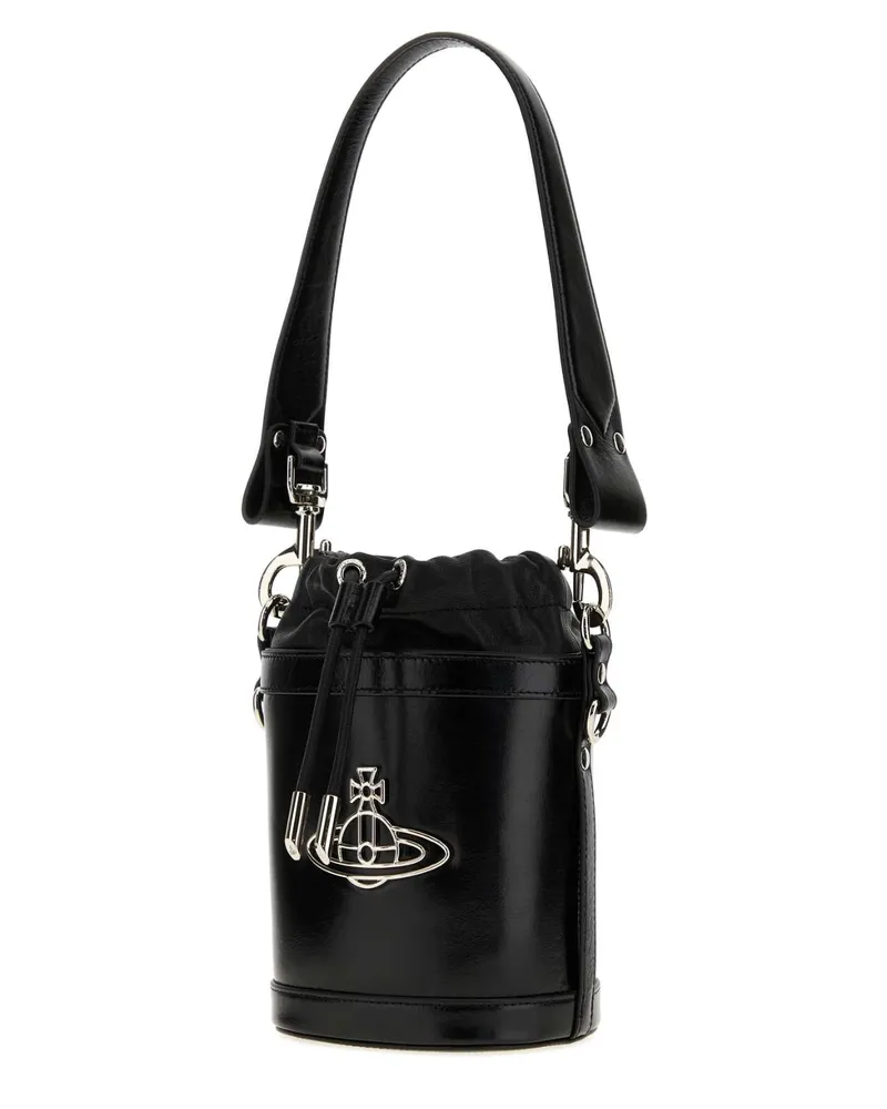 Vivienne Westwood Women's Black Nappa Leather Small Kitty Bucket Bag Borse A Secchiello Black
