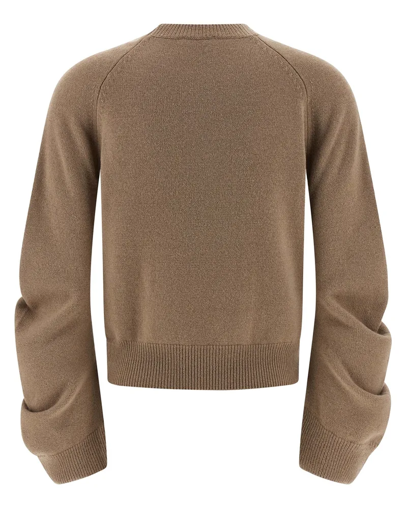 NUDE Virgin Wool Crewneck Sweater — Camel Camel