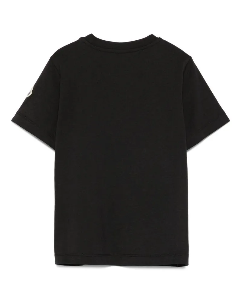 Moncler Boys' T-Shirt Black Cotton T-Shirts And Polos Black
