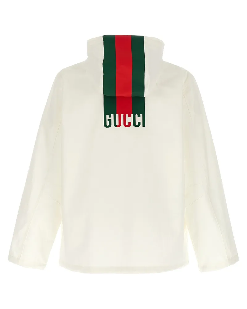 Gucci Water-Repellent Cotton Jacket — Cream Cream