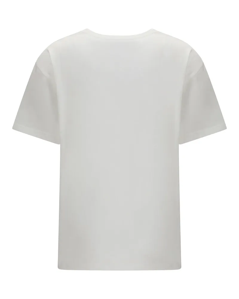 Valentino Garavani Women's Printed Cotton T-Shirt Avorio-Rosso T-Shirts Avorio/rosso And Polos White
