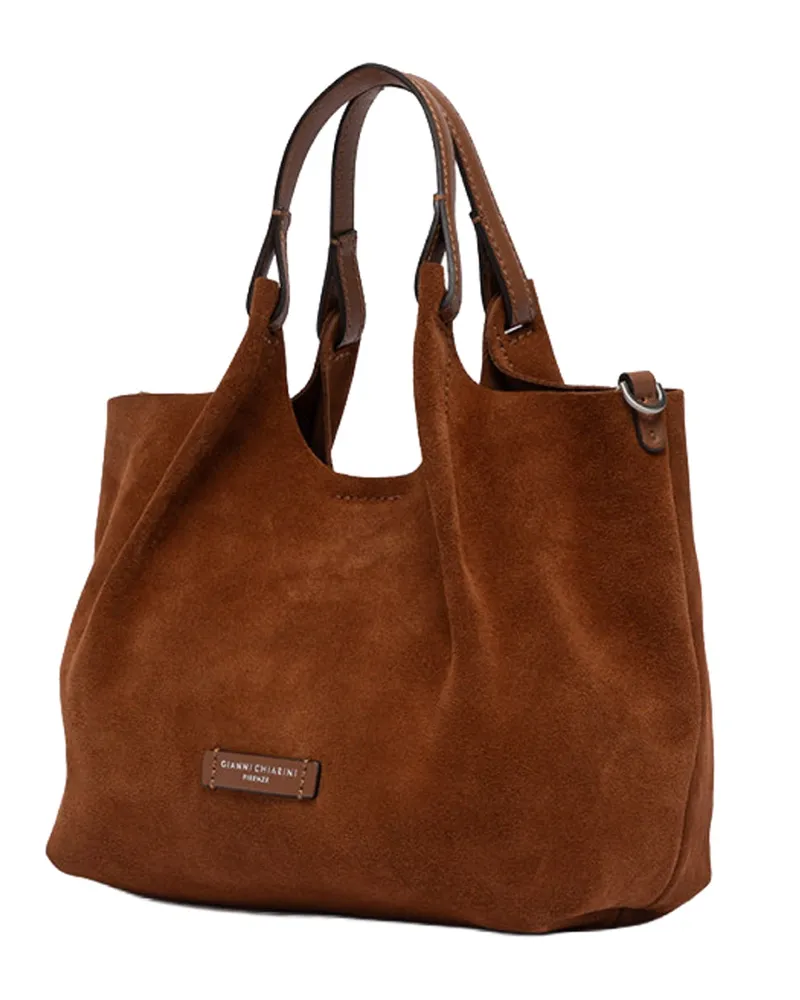 Gianni Chiarini Women's Leather Handbag Dua Cognac Handbags Hand Bags Brown