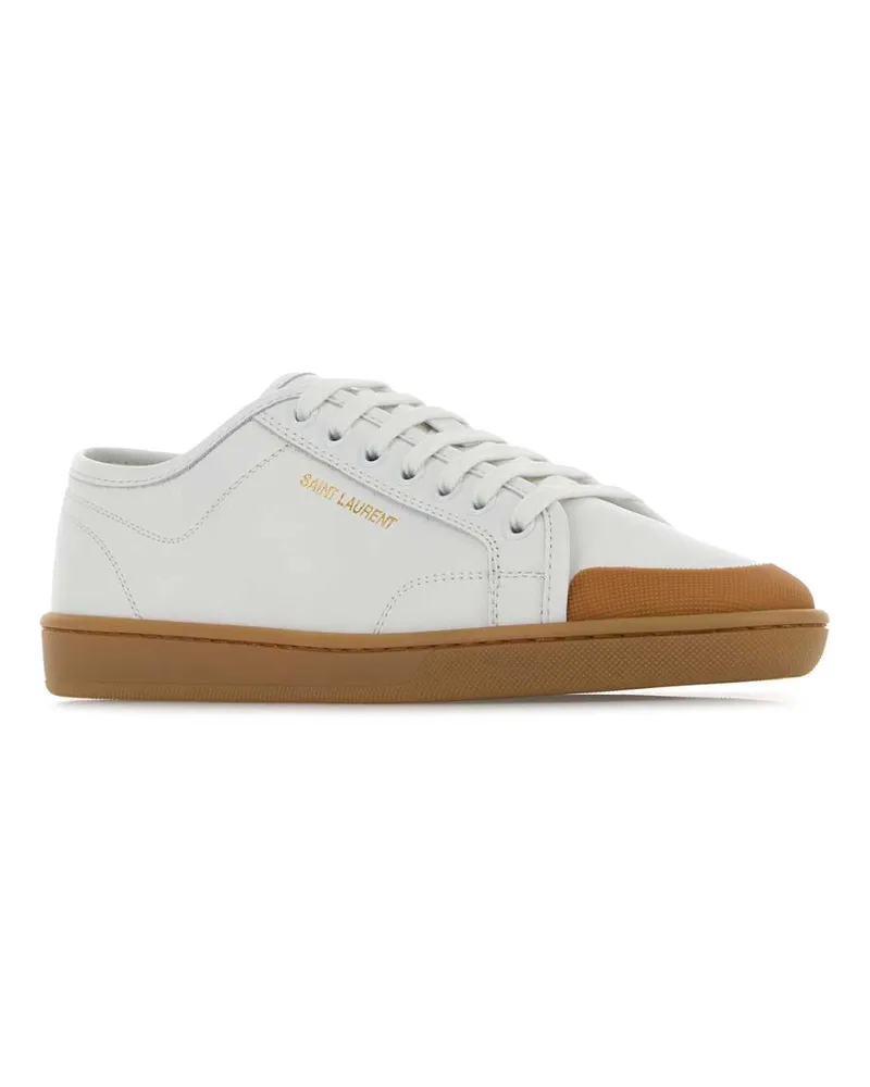 Saint Laurent Women's White Leather Greenwich Sneakers Blanc Optique White