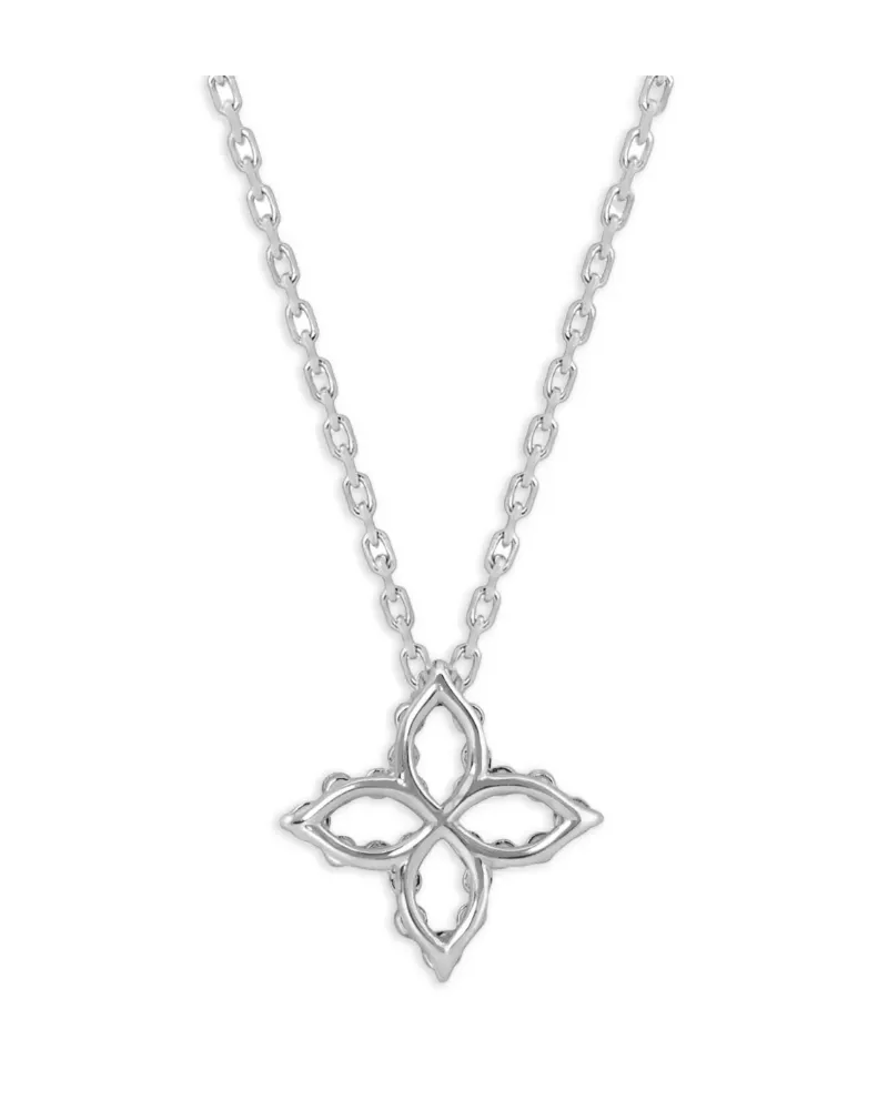 Roberto Coin Women's 18kt White Gold Diamonds Necklace Ss26 W Silver