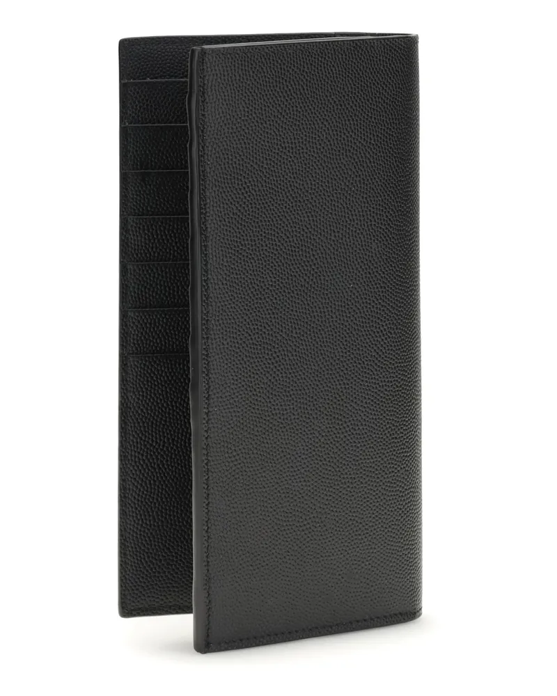 Saint Laurent Grained Leather Wallet — Black Black