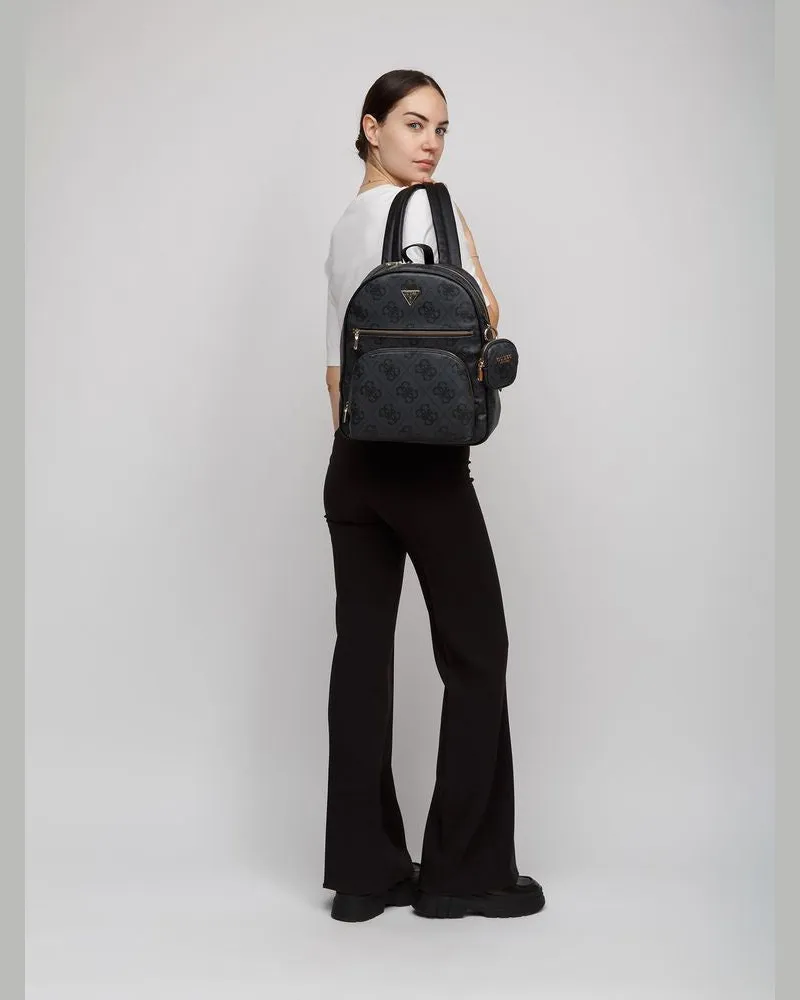 Guess Women's Backpack Coal Logo Polyurethane Bags - Backpacks Black