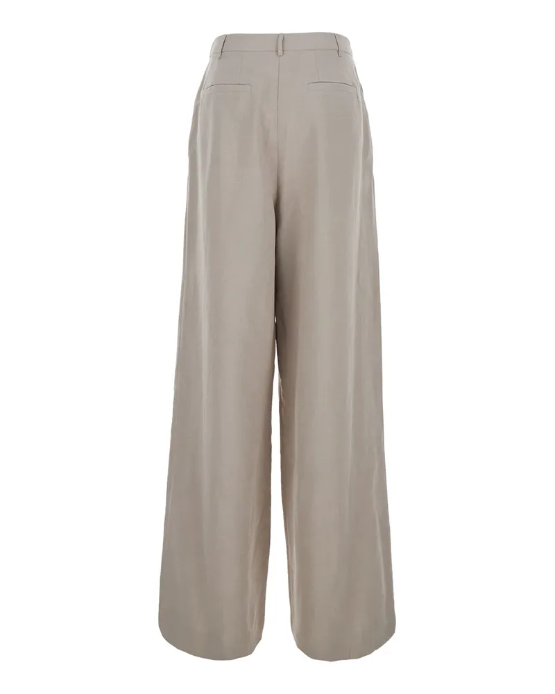 ..,merci Women's Trousers High-Waisted Cotton Beige Beige