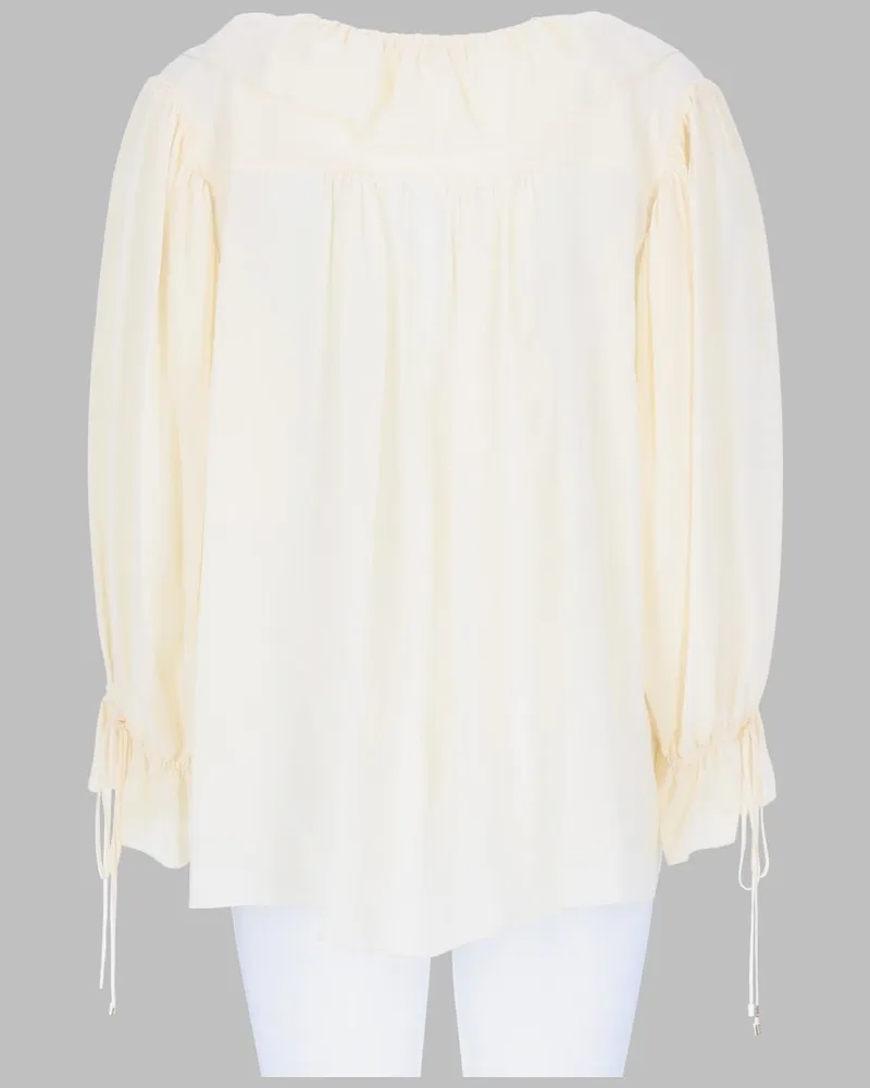 Chloé Crêpe De Chine Silk Blouse — Ivory Ivory
