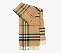 Checked Cashmere Scarf — Beige