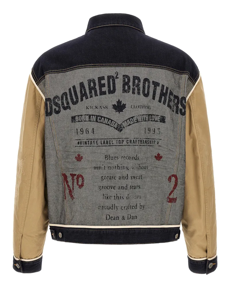 Dsquared2 Hybrid Denim and Canvas Jacket — Beige Beige