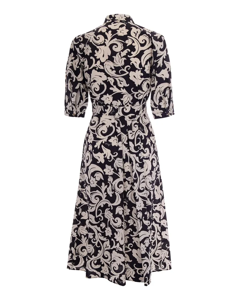 Liu Jo Women's Midi Poplin Dress Black-White Cotton Evening Suits Black/white Black