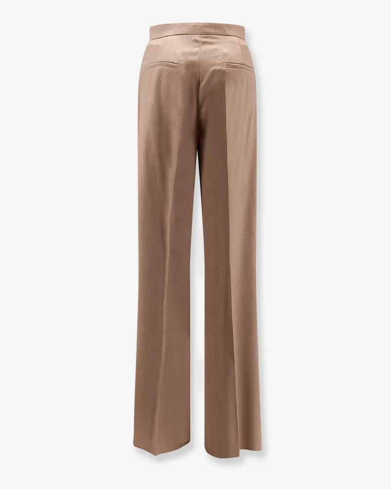Max Mara Women's Virgin Wool Trousers Brown Brown