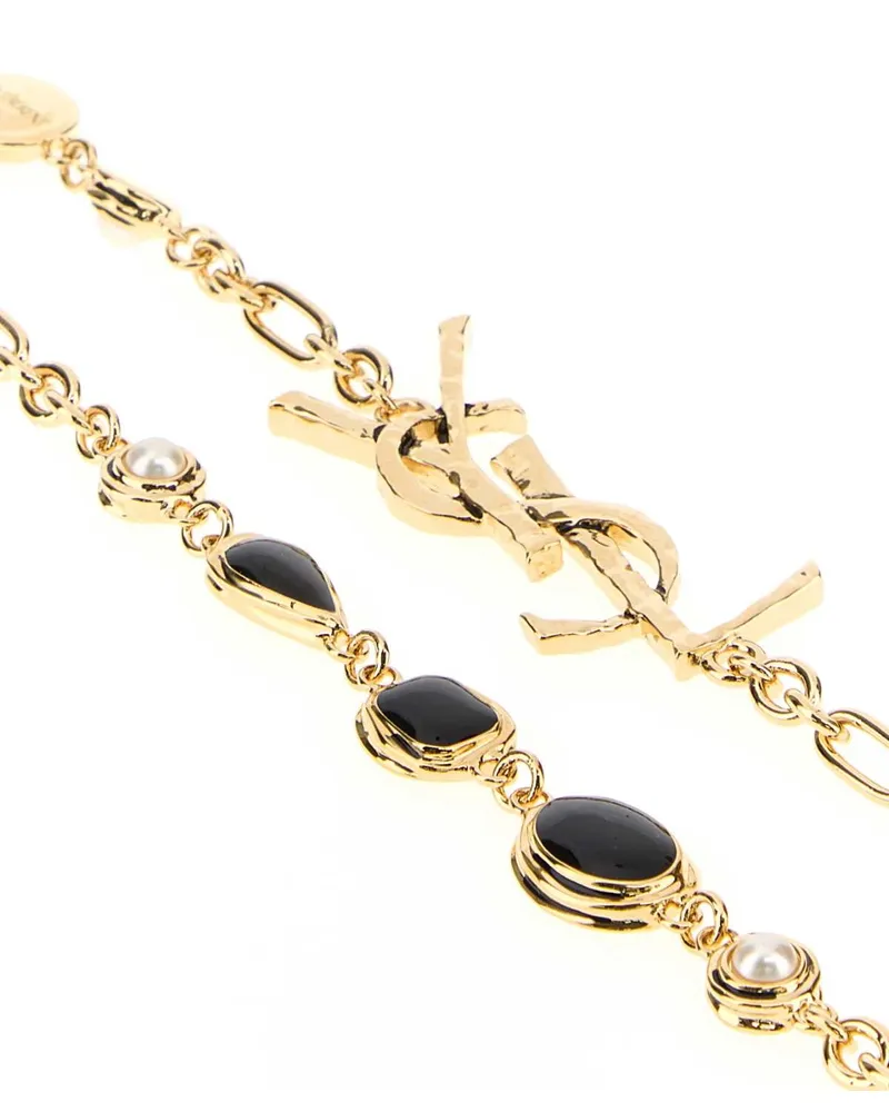 Saint Laurent Women's Gold Metal Cassandre Necklace Or1npatinenoirna Collane Necklaces Gold