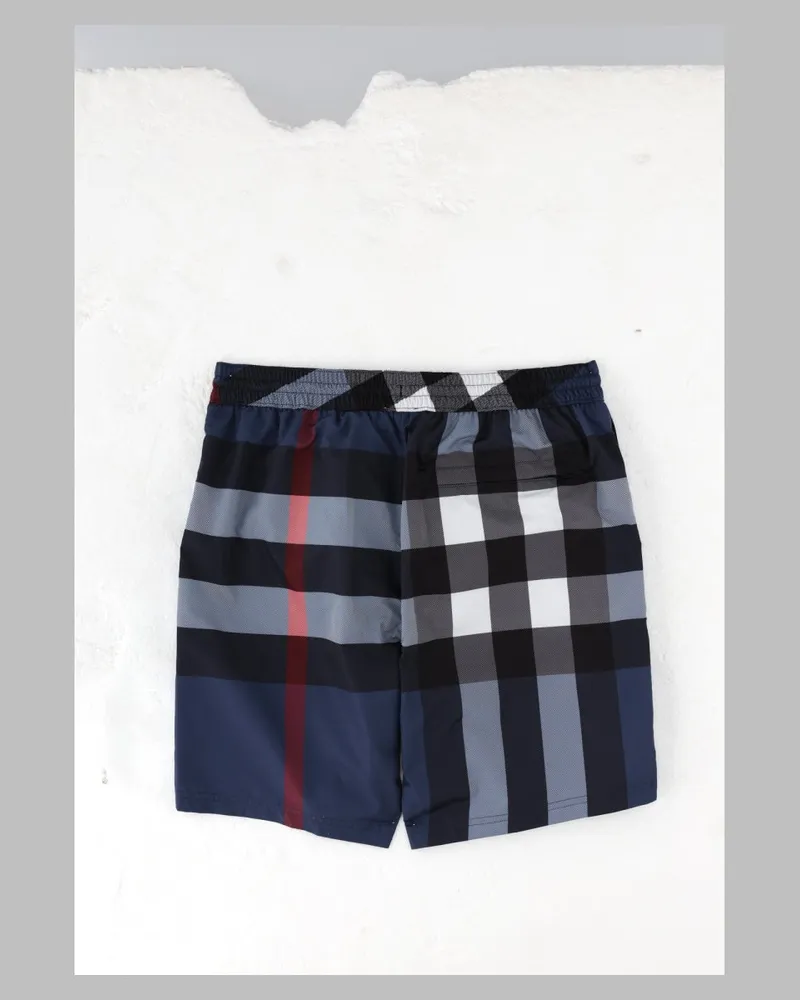 Burberry Checked Technical Fabric Bermuda Shorts — Blue Blue