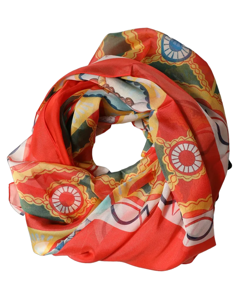 Dolce & Gabbana Silk Printed Square Foulard Scarf — Multicolor Multicolor