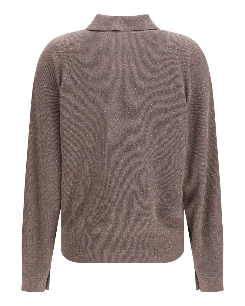 Calvin Klein Women's Long-Sleeve Silk Sweater Beluga Gray
