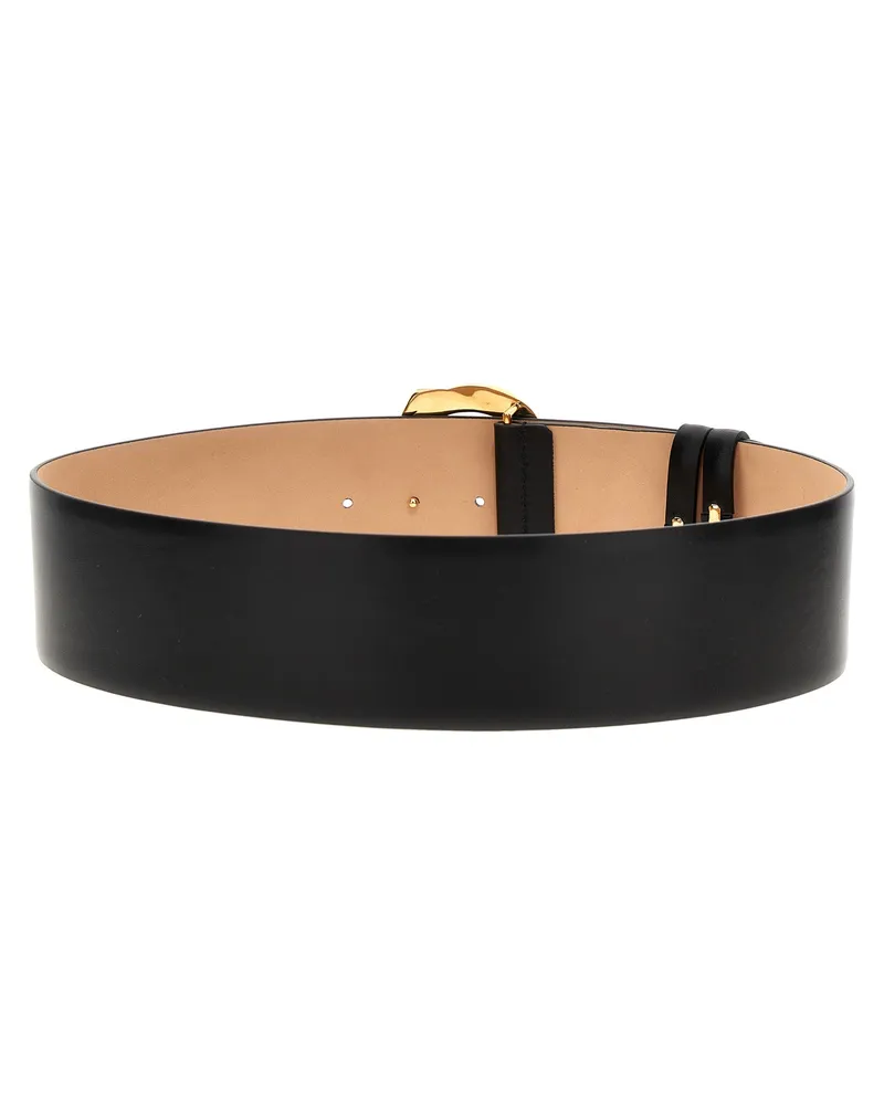 Alexander McQueen Women's Black Cowhide Regular Belt Black