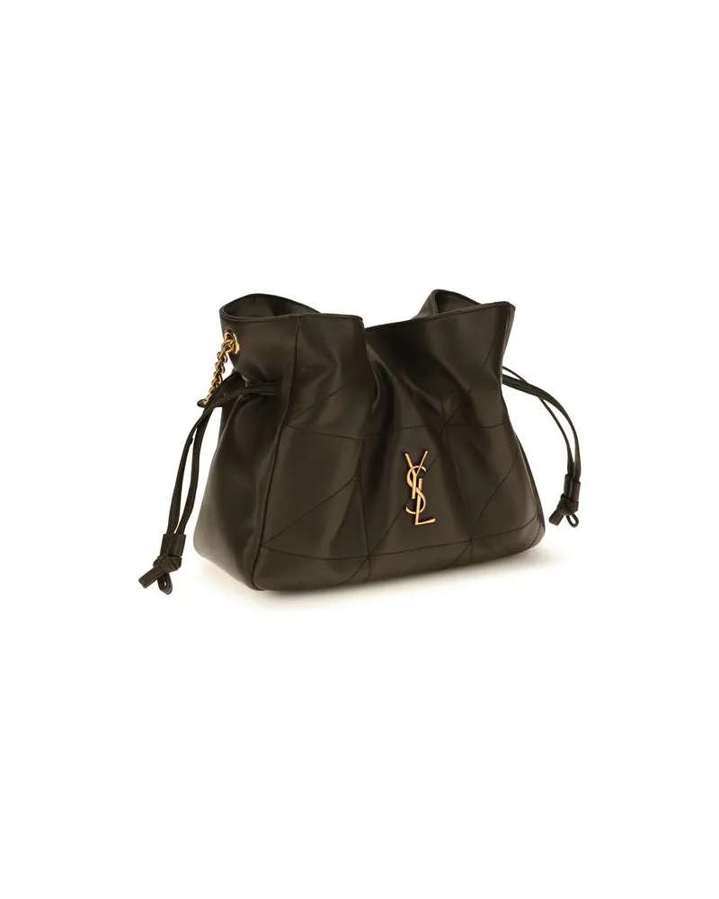 Saint Laurent Women's Bicolor Lamb Ovis Aries Shoulder Bag Black