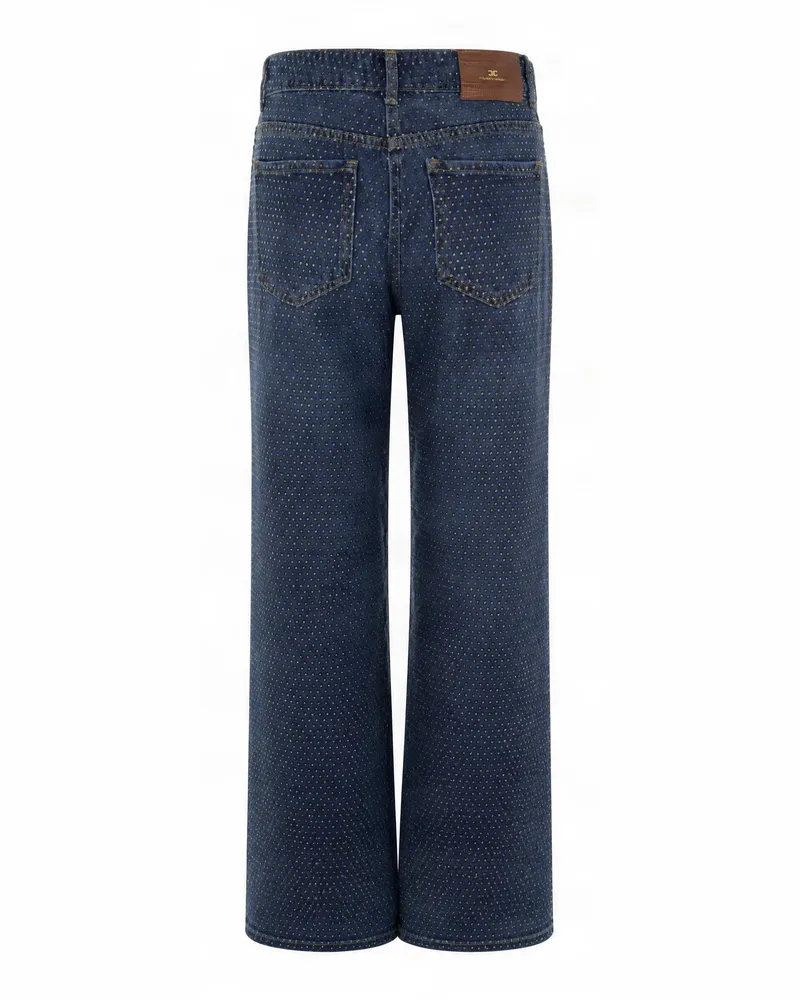 Elisabetta Franchi Rhinestone-Embellished Jeans — Blue Blue