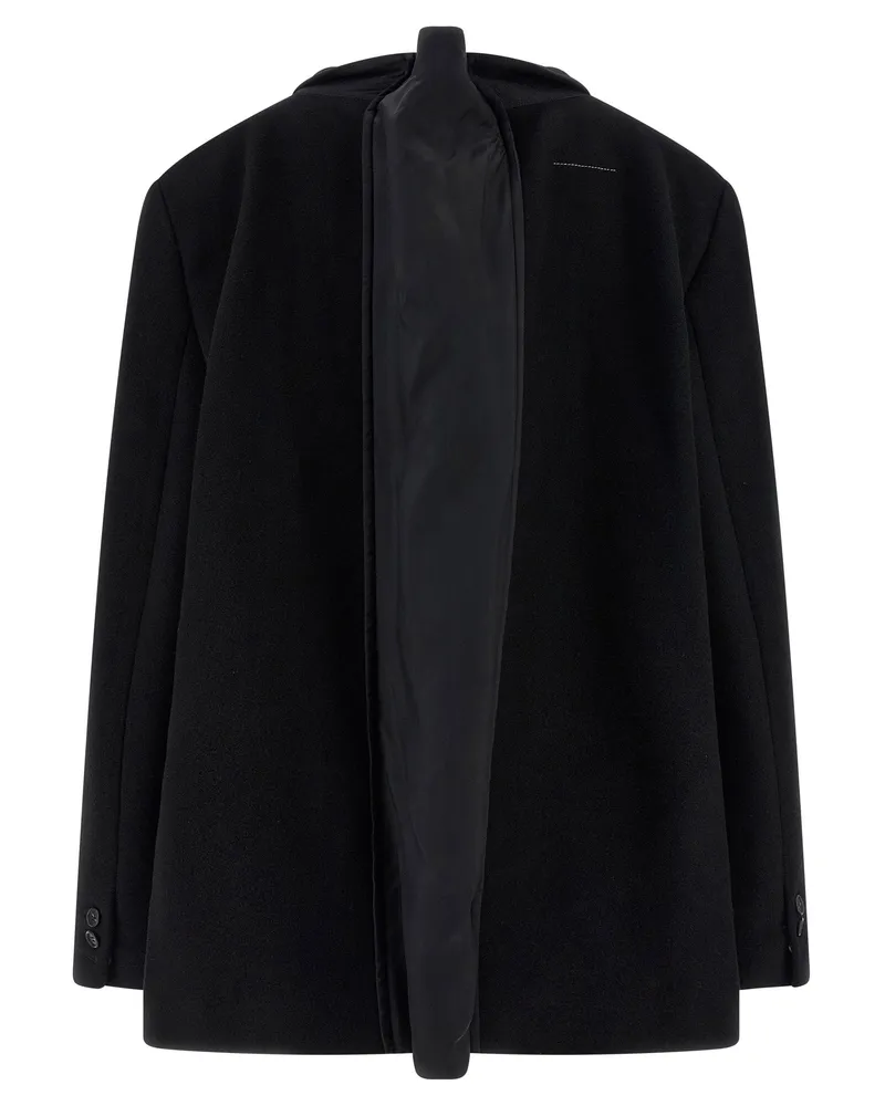 Maison Margiela Wool with Back Panel Design Blazer — Black Black