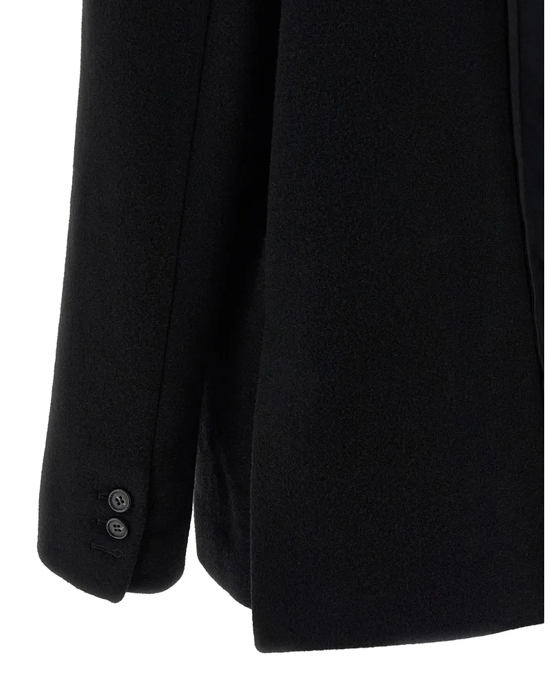 Maison Margiela Wool with Back Panel Design Blazer — Black Black