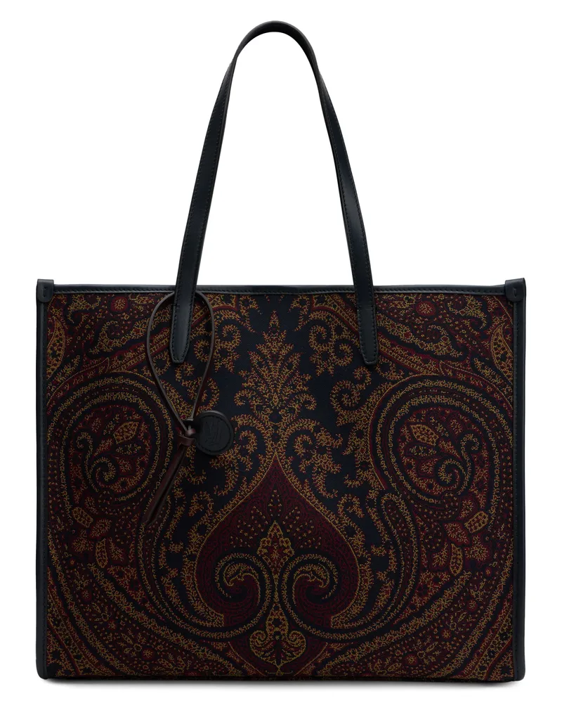 Etro Women's Tote Bag Paisley Brown Canvas Brown