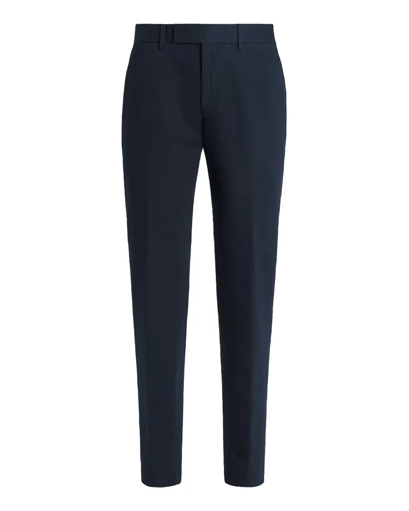 Ermenegildo Zegna Cotton-Linen Chino Trousers — Navy Navy
