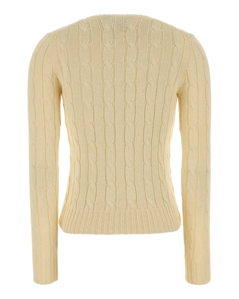 Ralph Lauren Cable-Knit Cotton Sweater — Yellow Yellow