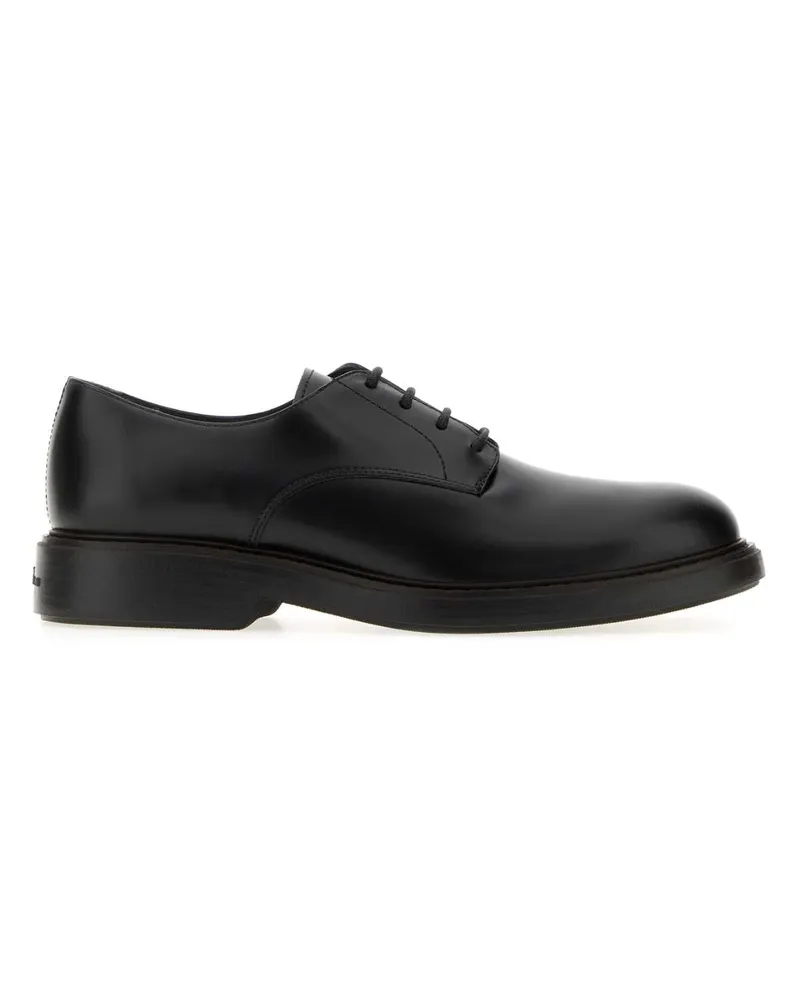 Hogan Men's H704 Derby Black Leather Black