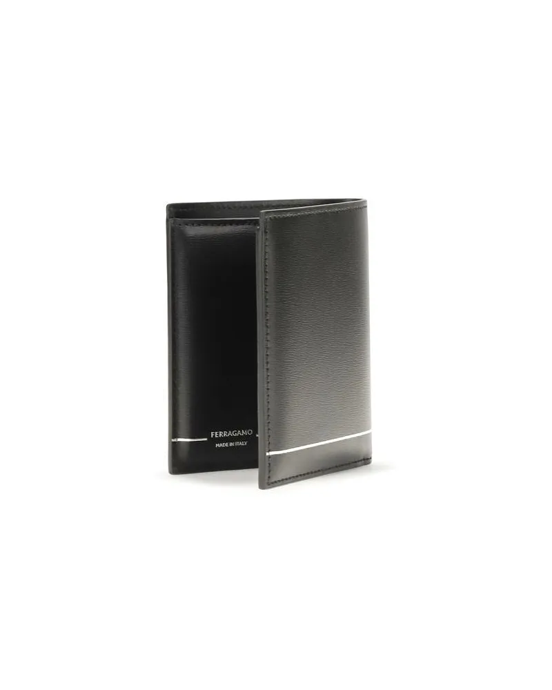 Ferragamo Men's Black Calf Leather Bos Taurus Wallet Black