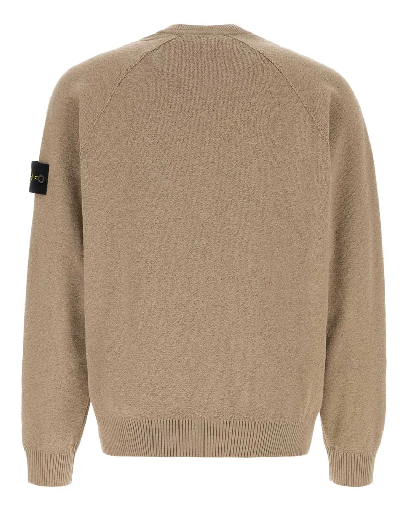 Stone Island Men's Cappuccino Cotton Sweater Desert Exterior: Maglieria Beige