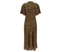 Animal-Print Bias-Cut Dress — Brown