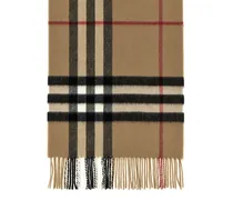 Burberry Check Cashmere Scarf — Beige